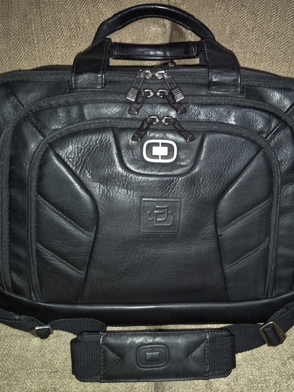 🔥OGIO Dividend Messenger Black Colombian Leather JD Machine Business Travel Bag